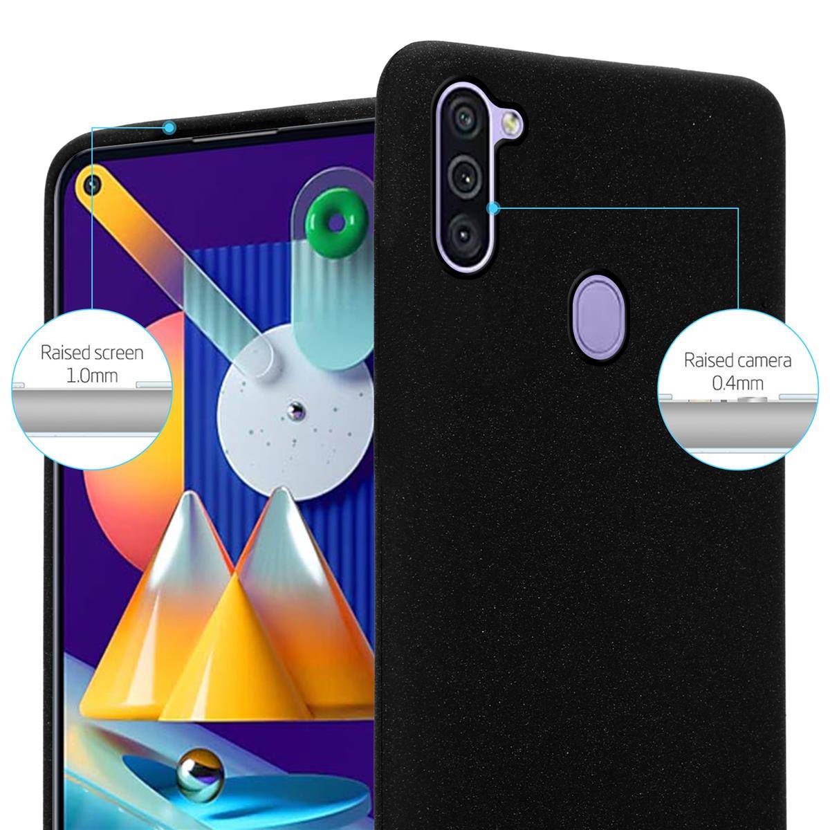 Cadorabo Schutzhülle für Samsung Galaxy A11 / M11 Hülle in Schwarz Handyhülle TPU Etui Cover Case