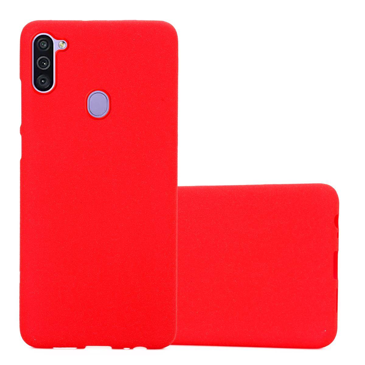 Cadorabo Schutzhülle für Samsung Galaxy A11 / M11 Hülle in Rot Handyhülle TPU Etui Cover Case