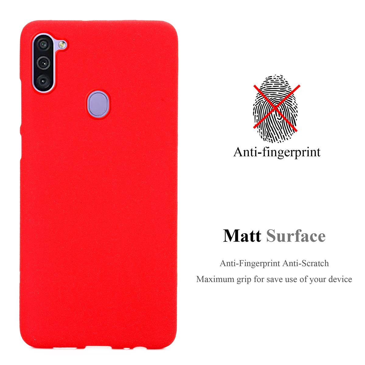Cadorabo Schutzhülle für Samsung Galaxy A11 / M11 Hülle in Rot Handyhülle TPU Etui Cover Case