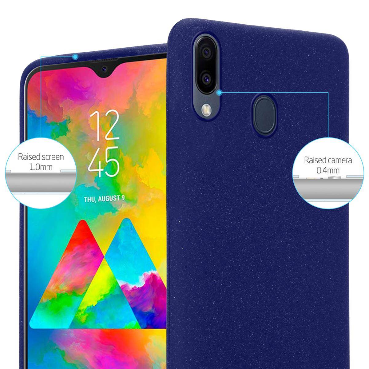 Cadorabo Schutzhülle für Samsung Galaxy M20 Hülle in Blau Handyhülle TPU Etui Cover Case