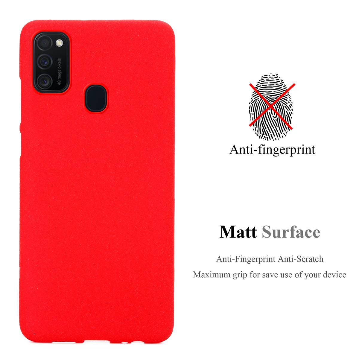 Cadorabo Schutzhülle für Samsung Galaxy M21 / M30s Hülle in Rot Handyhülle TPU Etui Cover Case