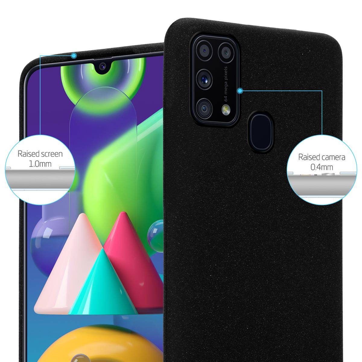 Cadorabo Schutzhülle für Samsung Galaxy M31 Hülle in Schwarz Handyhülle TPU Etui Cover Case