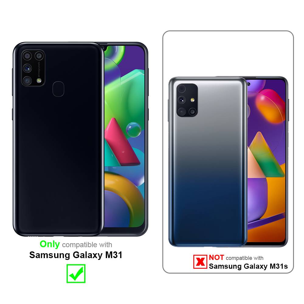 Cadorabo Schutzhülle für Samsung Galaxy M31 Hülle in Schwarz Handyhülle TPU Etui Cover Case