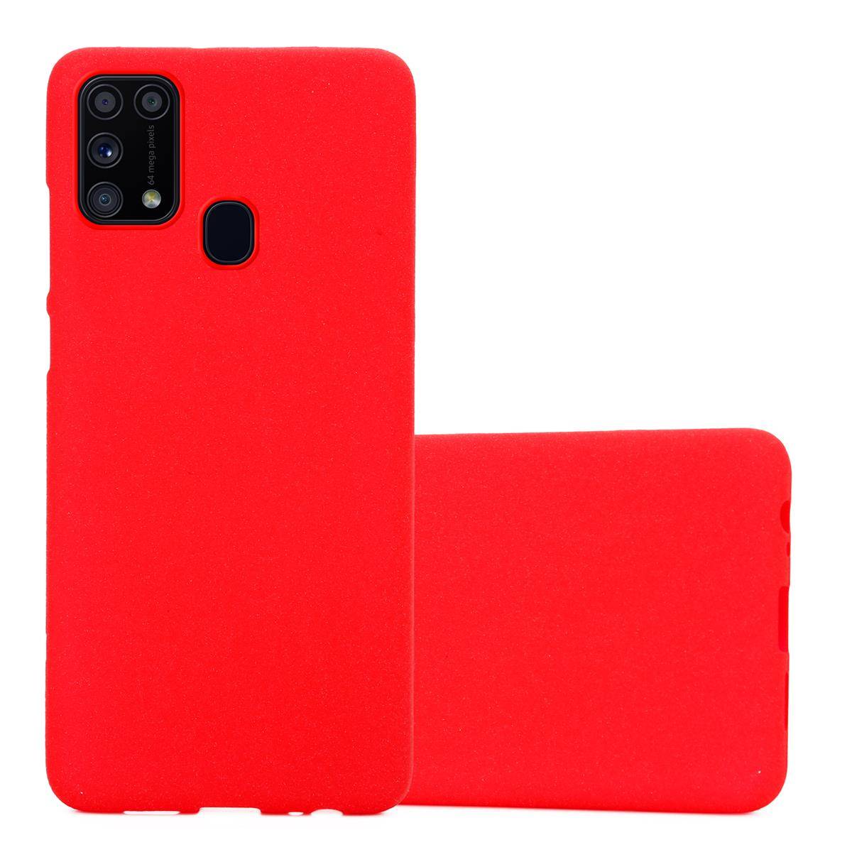 Cadorabo Schutzhülle für Samsung Galaxy M31 Hülle in Rot Handyhülle TPU Etui Cover Case