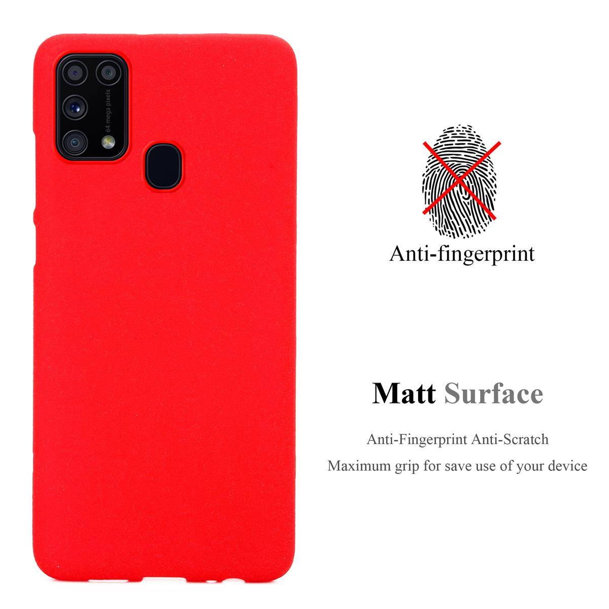 Cadorabo Schutzhülle für Samsung Galaxy M31 Hülle in Rot Handyhülle TPU Etui Cover Case