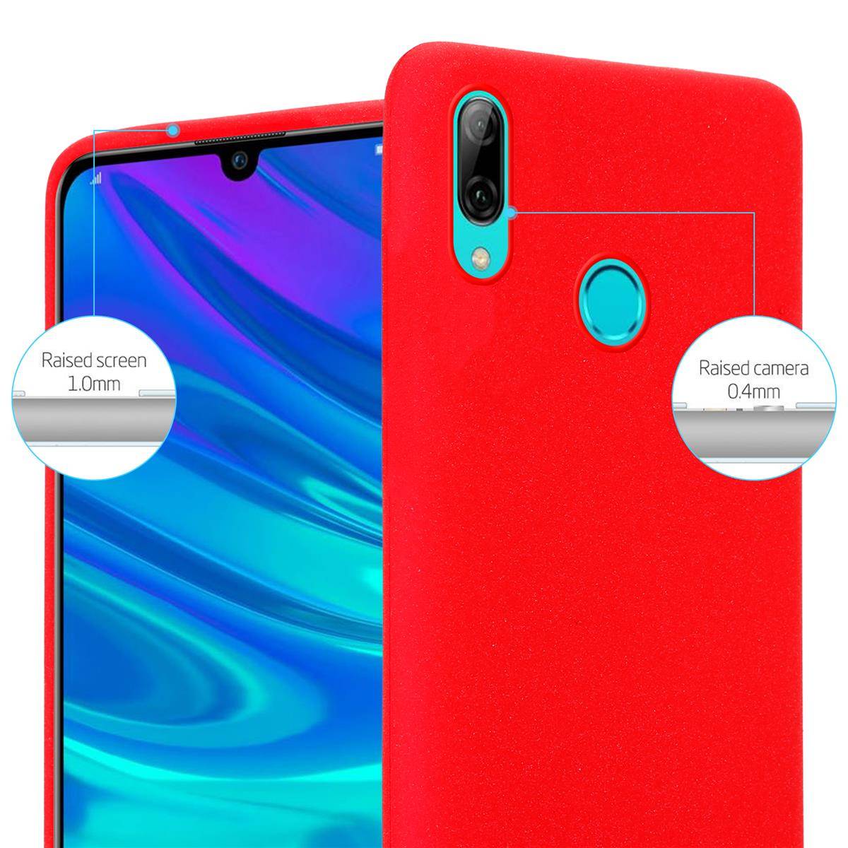 Cadorabo Schutzhülle für Honor 10 LITE / Huawei P SMART 2019 Hülle in Rot Handyhülle TPU Etui Cover Case