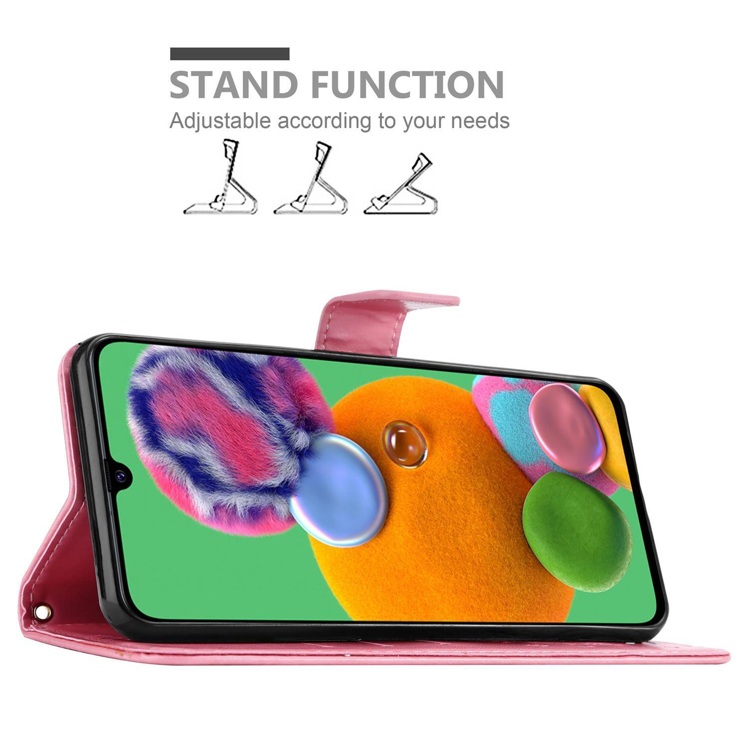 Cadorabo Hülle für Samsung Galaxy A90 5G Schutz Hülle in Rosa Schutzhülle Handy Hülle Etui Case Blumen Flower