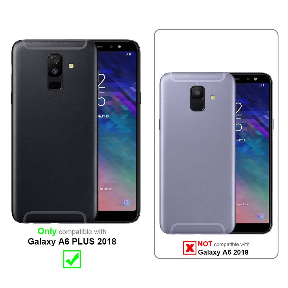 Cadorabo Hülle für Samsung Galaxy A6 PLUS 2018 Schutz Hülle in Rosa Schutzhülle Handy Hülle Etui Case Blumen Flower
