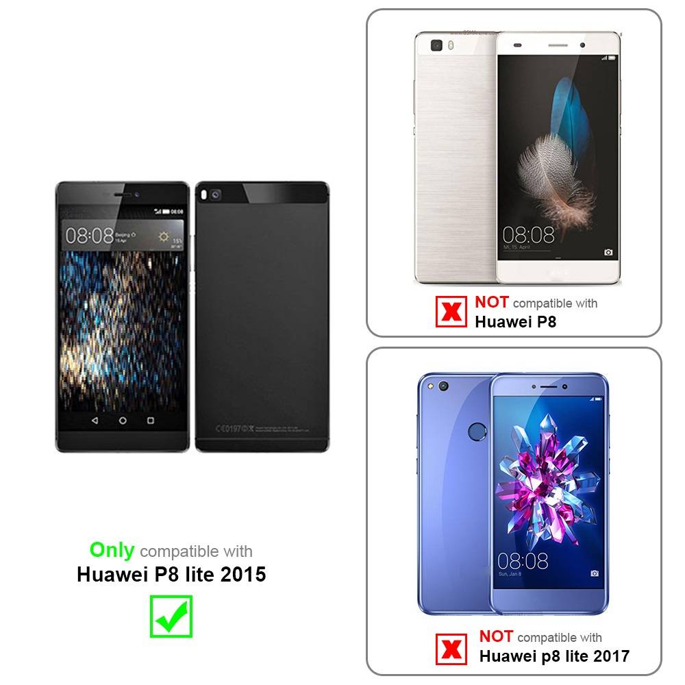 Cadorabo Hülle für Huawei P8 LITE 2015 Schutz Hülle in Türkis Schutzhülle Handy Hülle Etui Case Blumen Flower