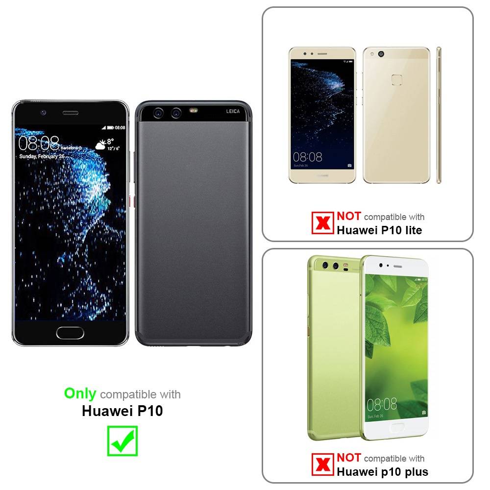 Cadorabo Hülle für Huawei P10 Schutz Hülle in Blau Schutzhülle Handy Hülle Etui Case Blumen Flower