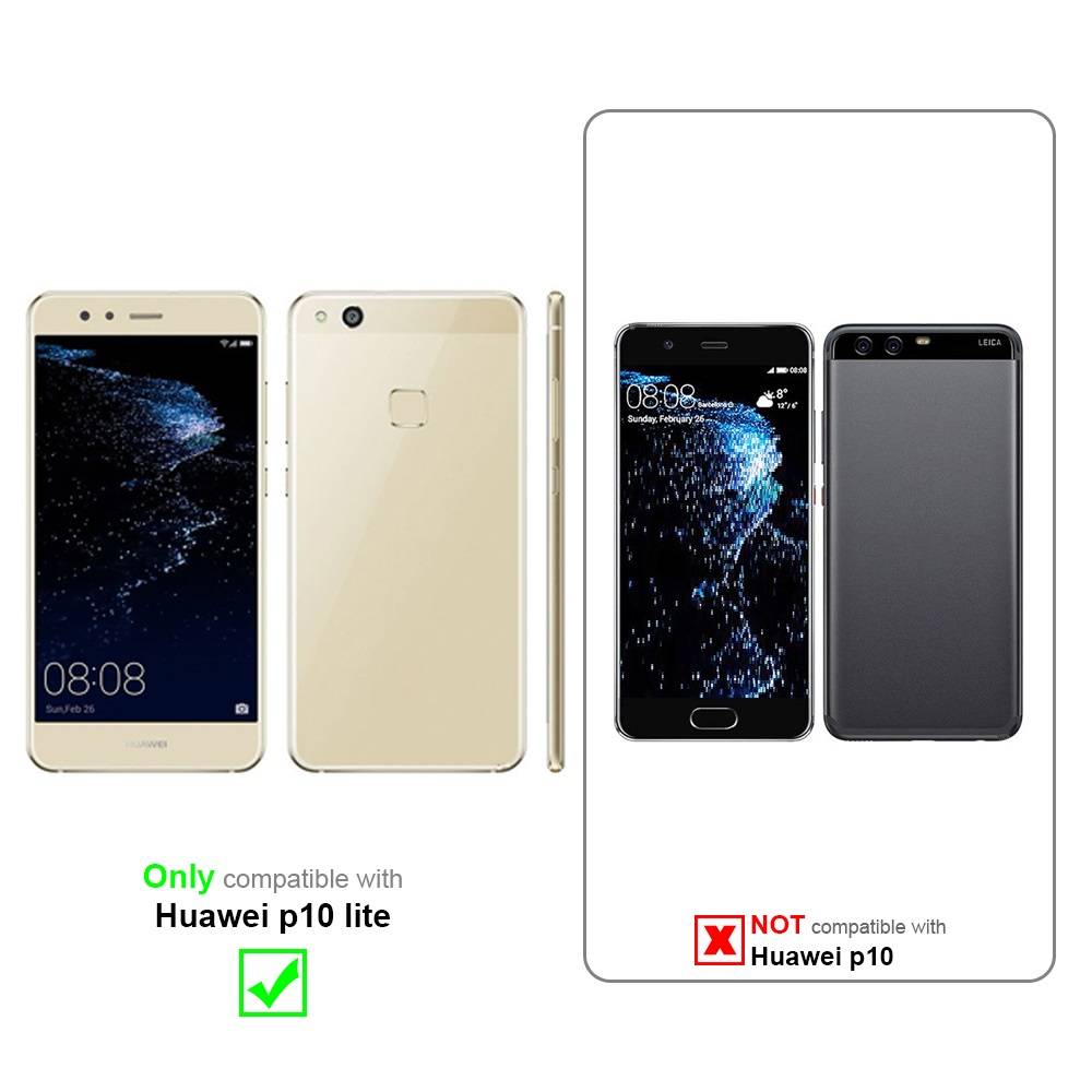 Cadorabo Hülle für Huawei P10 LITE Schutz Hülle in Türkis Schutzhülle Handy Hülle Etui Case Blumen Flower