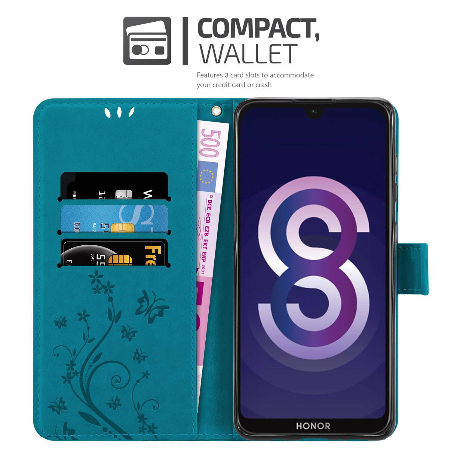 Cadorabo Hülle für Huawei Y5 2019 / Enjoy Play 8 / Honor 8S Schutz Hülle in Blau Schutzhülle Handy Hülle Etui Case