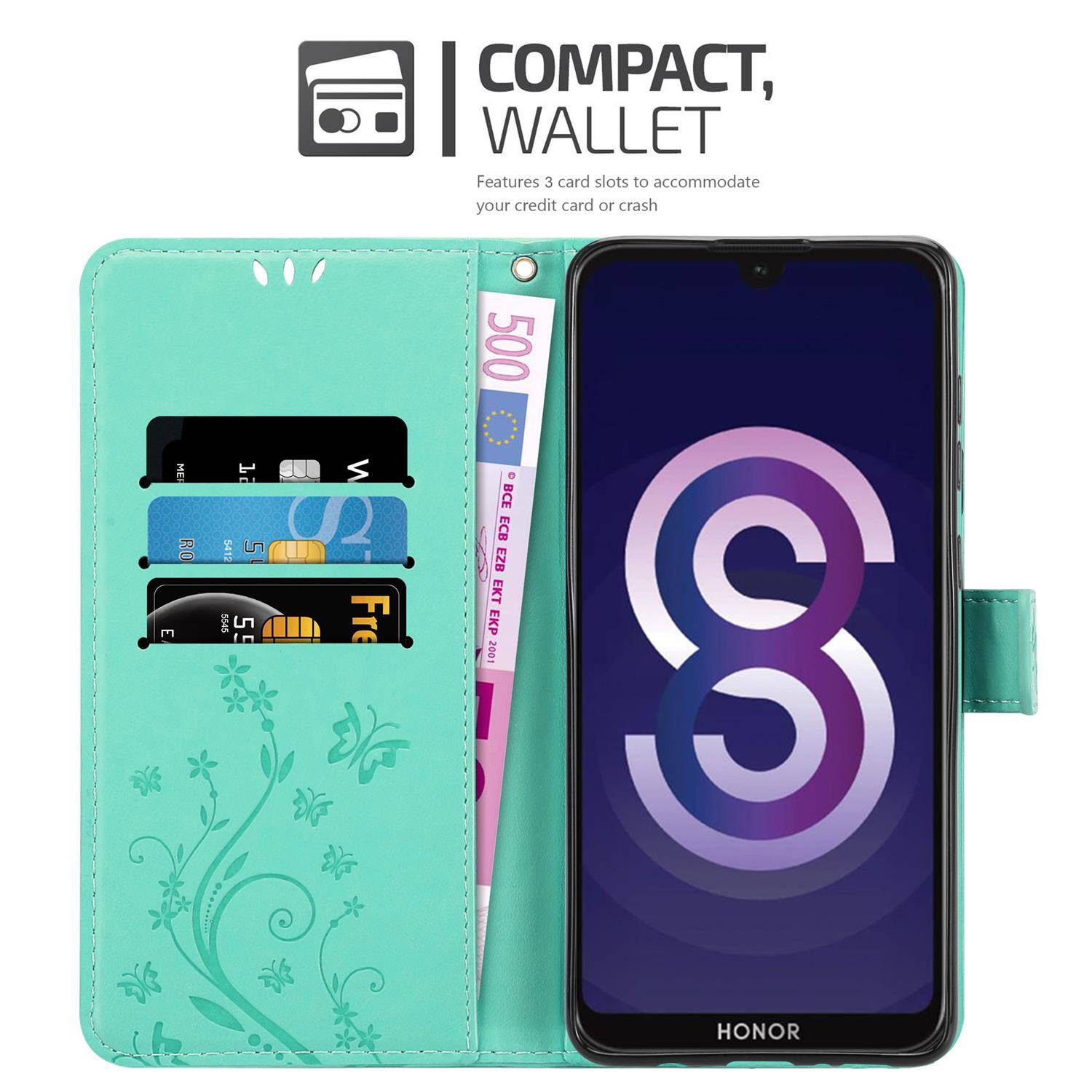 Cadorabo Hülle für Huawei Y5 2019 / Enjoy Play 8 / Honor 8S Schutz Hülle in Türkis Schutzhülle Handy Hülle Etui Case