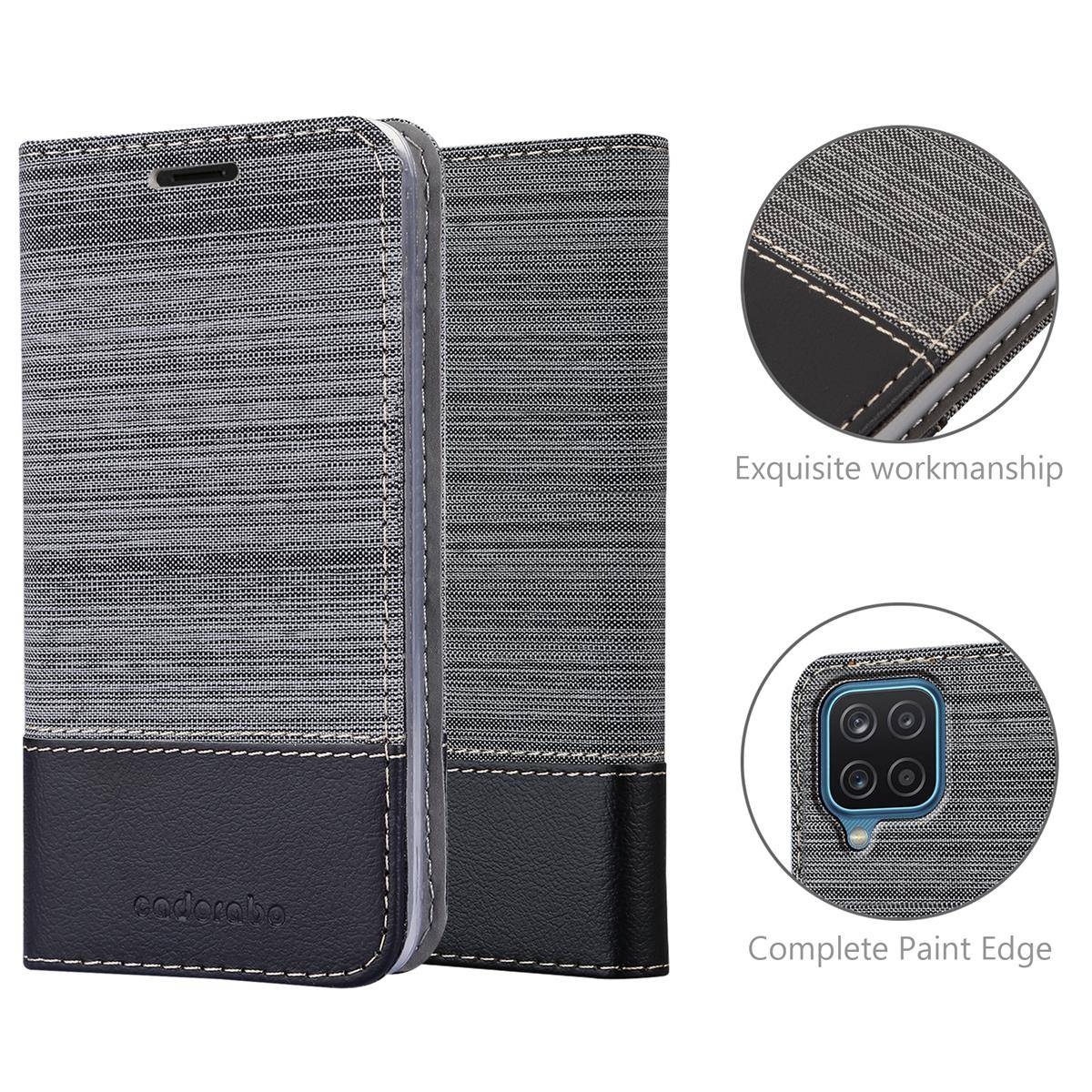 Cadorabo Hülle für Samsung Galaxy A12 / M12 Schutzhülle in Grau Handy Hülle Etui Book Case Cover