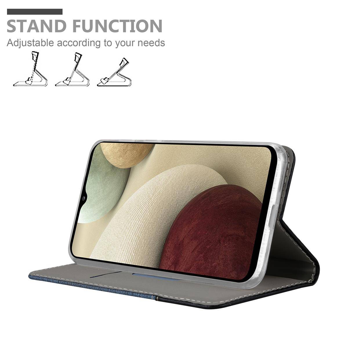 Cadorabo Hülle für Samsung Galaxy A12 / M12 Schutzhülle in Blau Handy Hülle Etui Book Case Cover