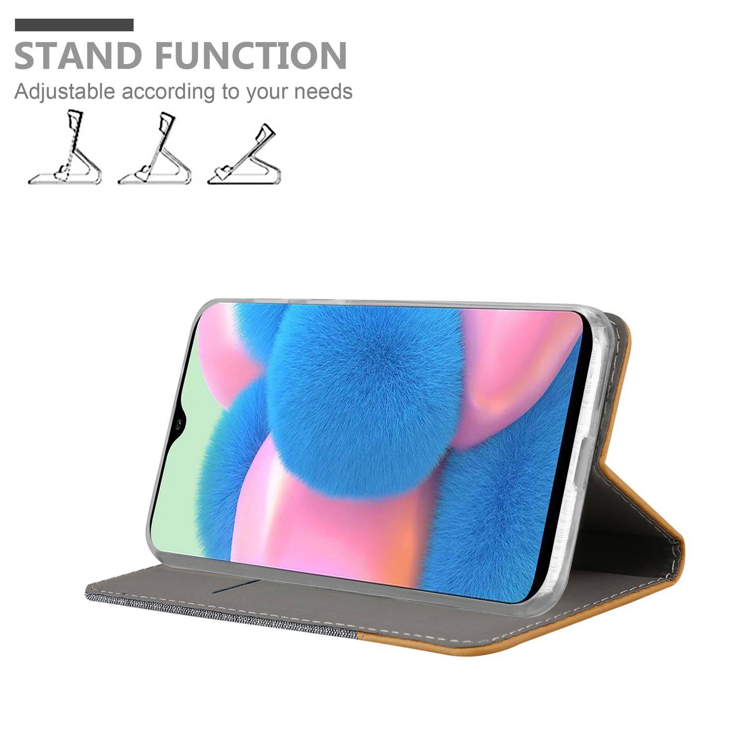 Cadorabo Hülle für Samsung Galaxy A50 4G / A50s / A30s Schutzhülle in Grau Handy Hülle Etui Book Case Cover