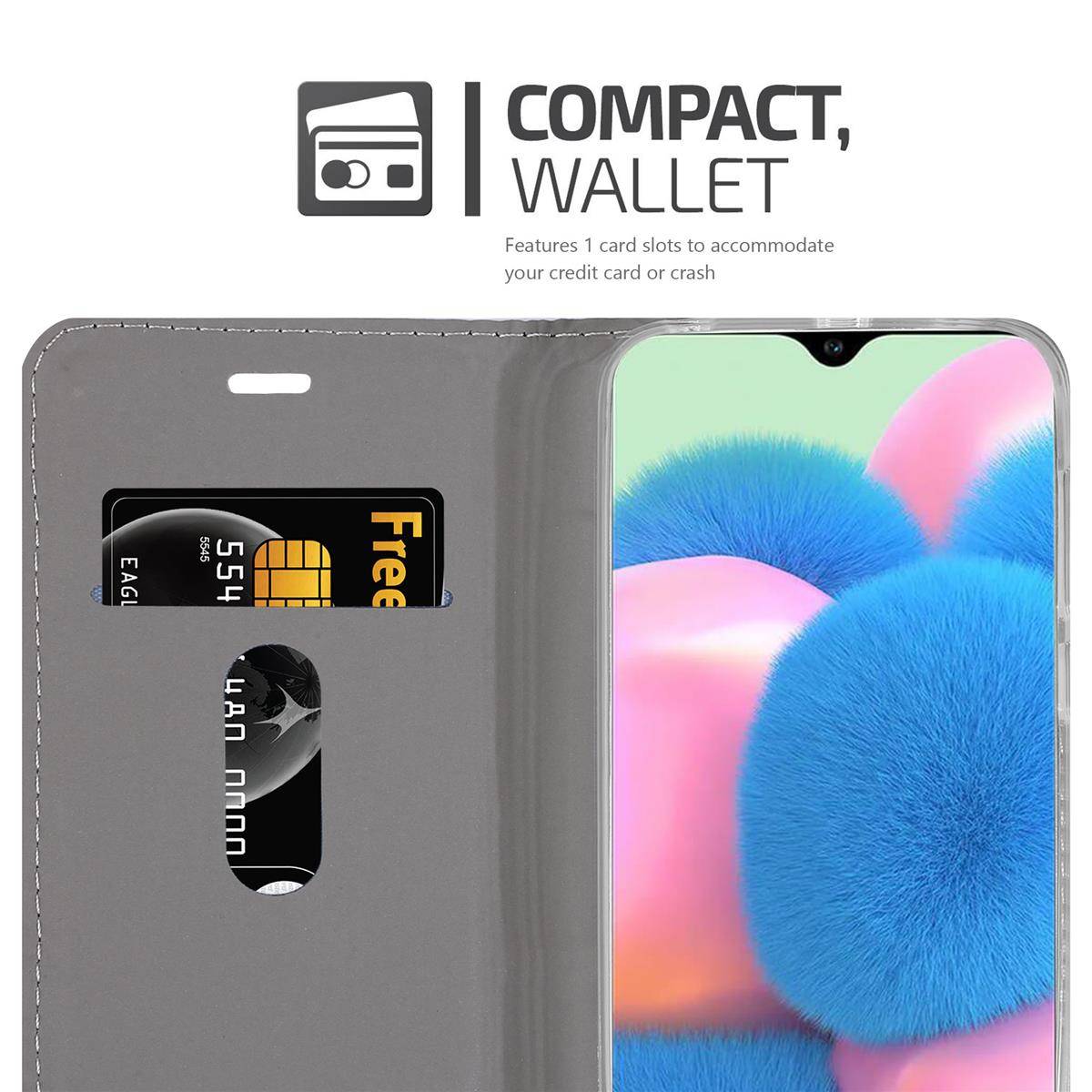 Cadorabo Hülle für Samsung Galaxy A50 4G / A50s / A30s Schutzhülle in Grau Handy Hülle Etui Book Case Cover