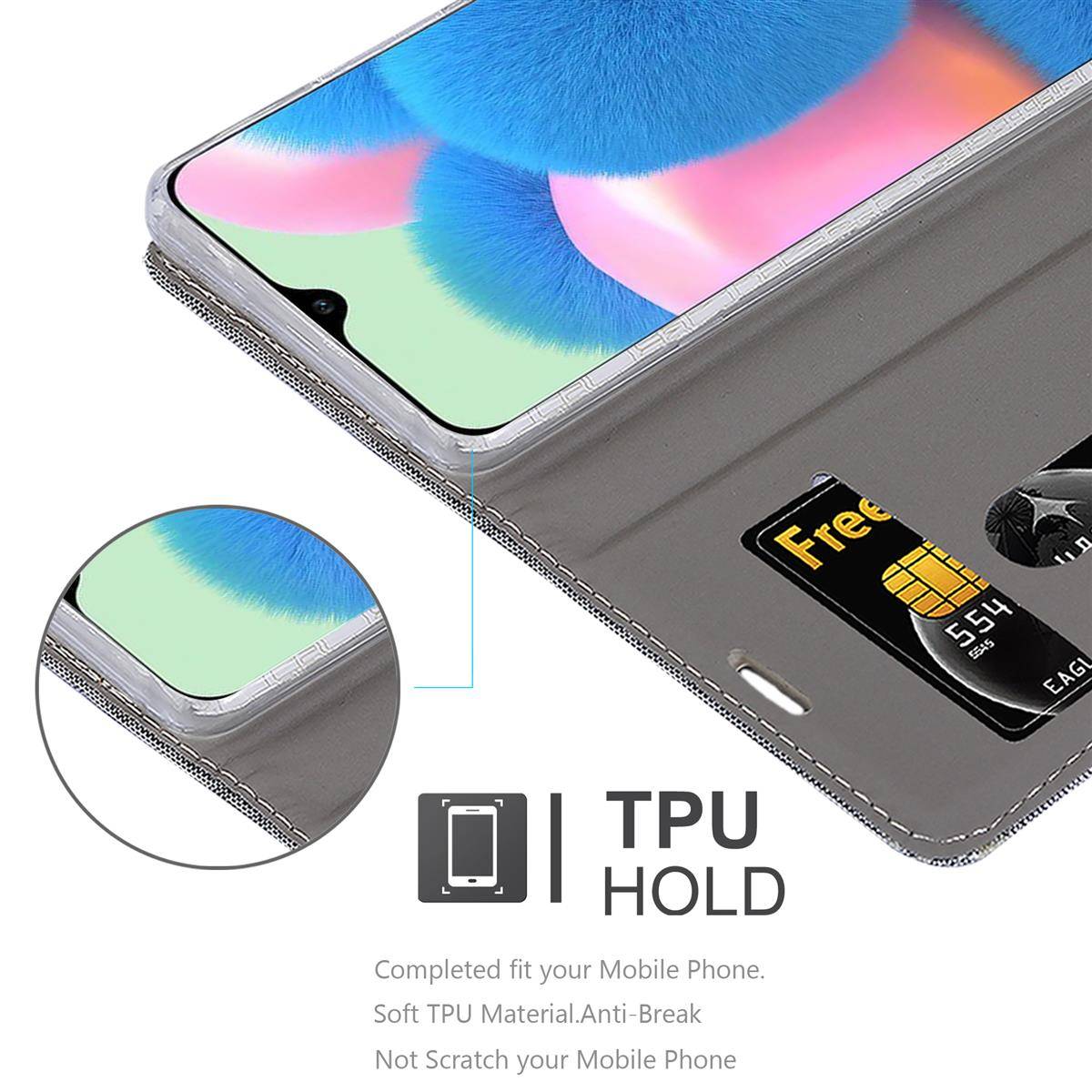 Cadorabo Hülle für Samsung Galaxy A50 4G / A50s / A30s Schutzhülle in Grau Handy Hülle Etui Book Case Cover