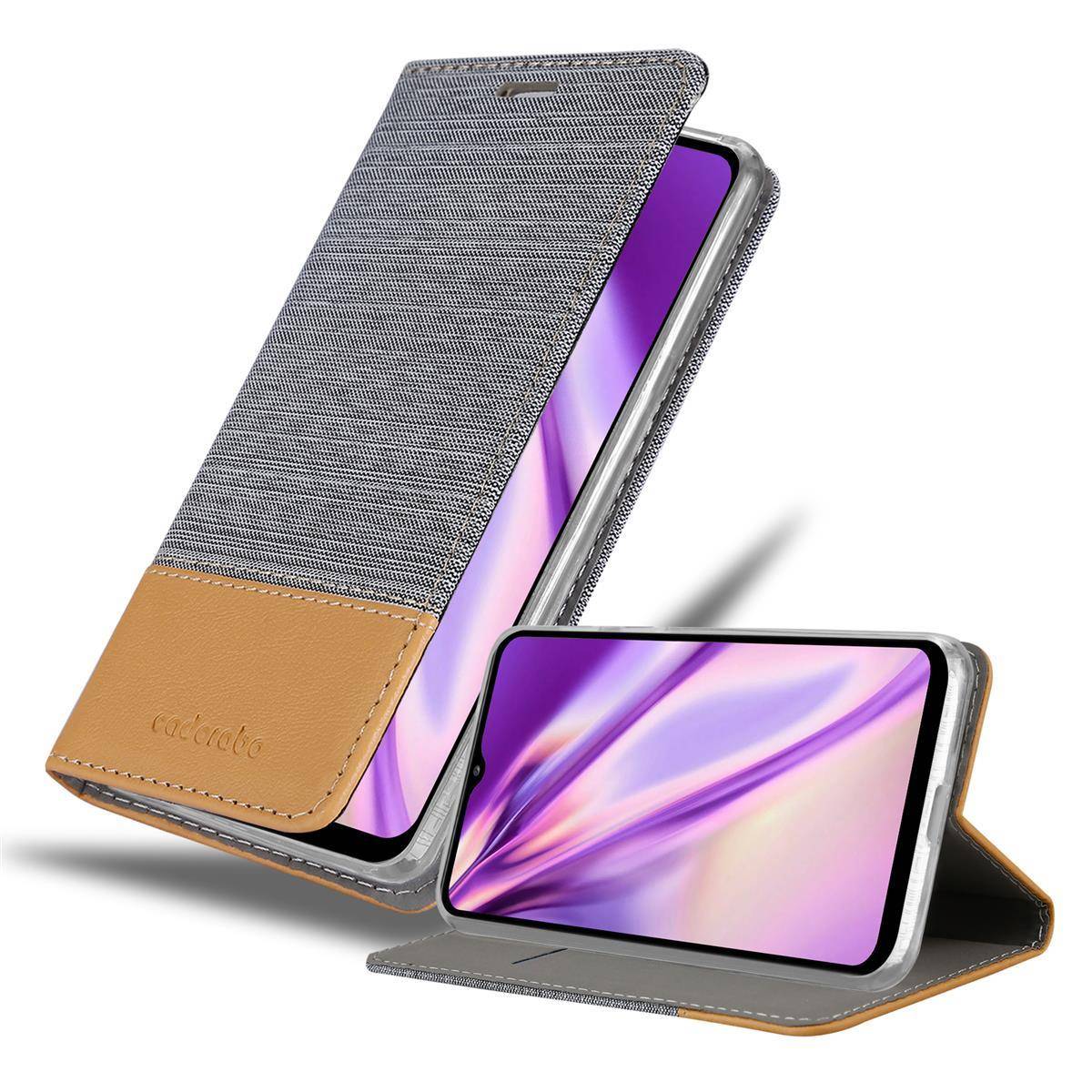 Cadorabo Hülle für Samsung Galaxy A32 4G Schutzhülle in Grau Handy Hülle Etui Book Case Cover