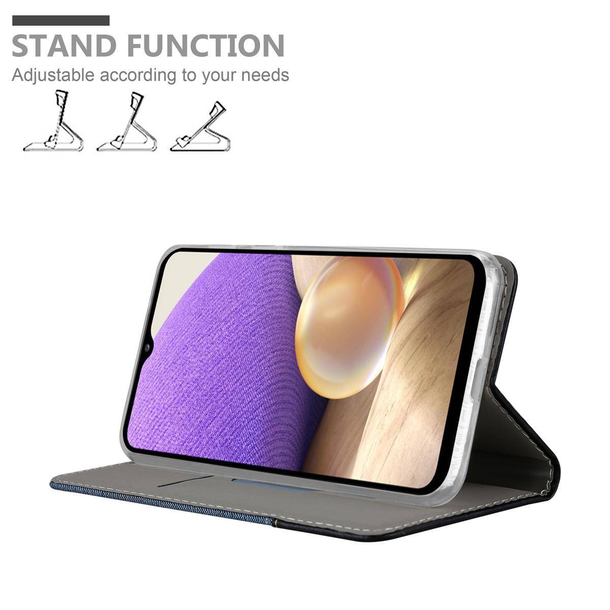 Cadorabo Hülle für Samsung Galaxy A32 4G Schutzhülle in Blau Handy Hülle Etui Book Case Cover