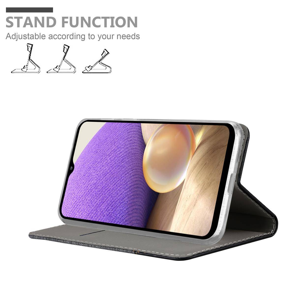 Cadorabo Hülle für Samsung Galaxy A32 5G Schutzhülle in Grau Handy Hülle Etui Book Case Cover