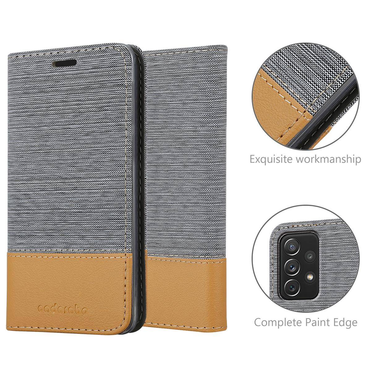 Cadorabo Hülle für Samsung Galaxy A72 4G / 5G Schutzhülle in Grau Handy Hülle Etui Book Case Cover