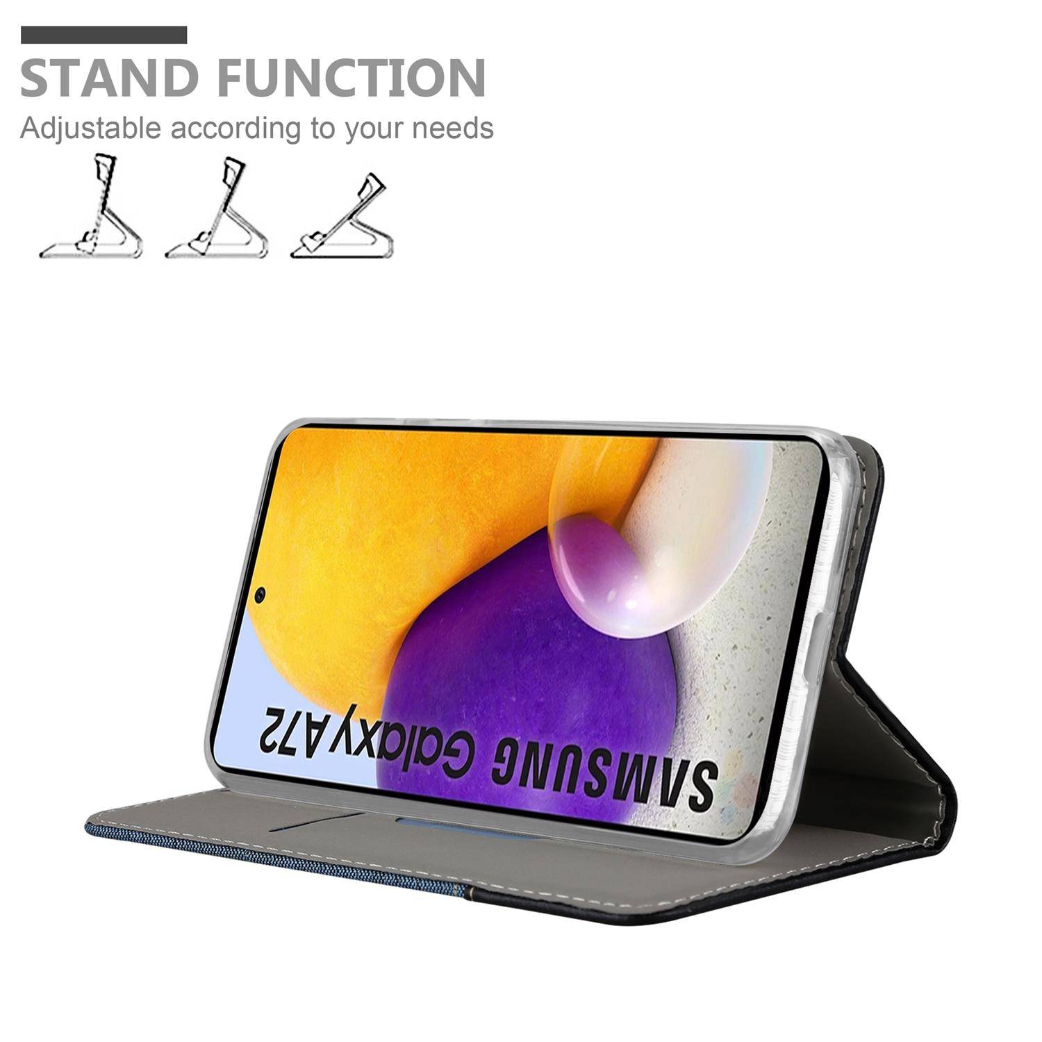 Cadorabo Hülle für Samsung Galaxy A72 4G / 5G Schutzhülle in Blau Handy Hülle Etui Book Case Cover