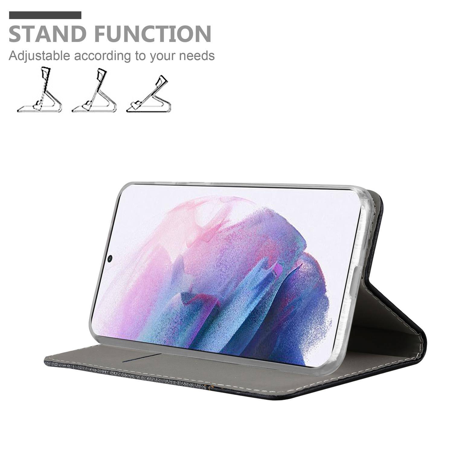 Cadorabo Hülle für Samsung Galaxy S21 PLUS Schutzhülle in Grau Handy Hülle Etui Book Case Cover