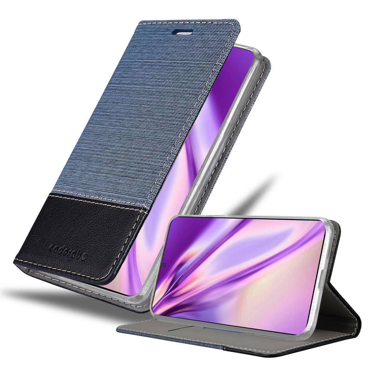 Cadorabo Hülle für Samsung Galaxy S21 PLUS Schutzhülle in Blau Handy Hülle Etui Book Case Cover