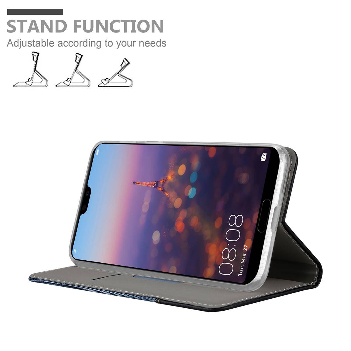 Cadorabo Hülle für Huawei P20 PRO / P20 PLUS Schutzhülle in Blau Handy Hülle Etui Book Case Cover