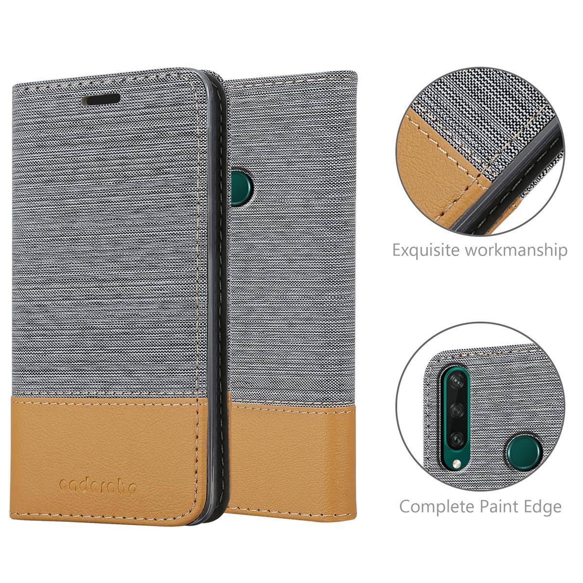 Cadorabo Hülle für Huawei Y6P Schutzhülle in Grau Handy Hülle Etui Book Case Cover