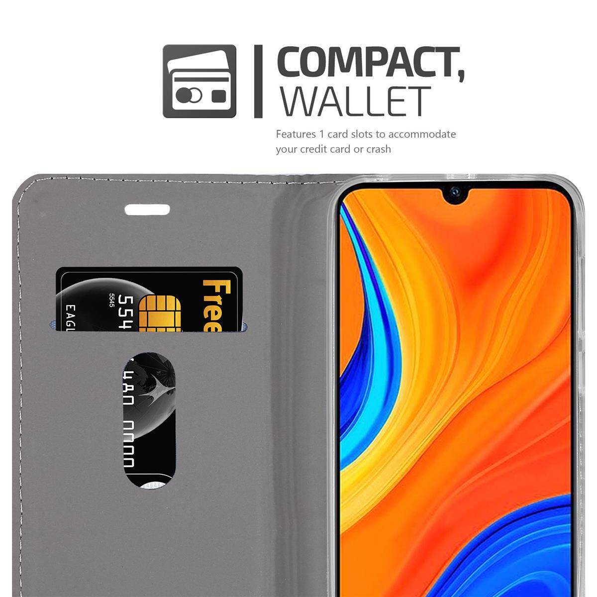 Cadorabo Hülle für Huawei Y6S Schutzhülle in Grau Handy Hülle Etui Book Case Cover