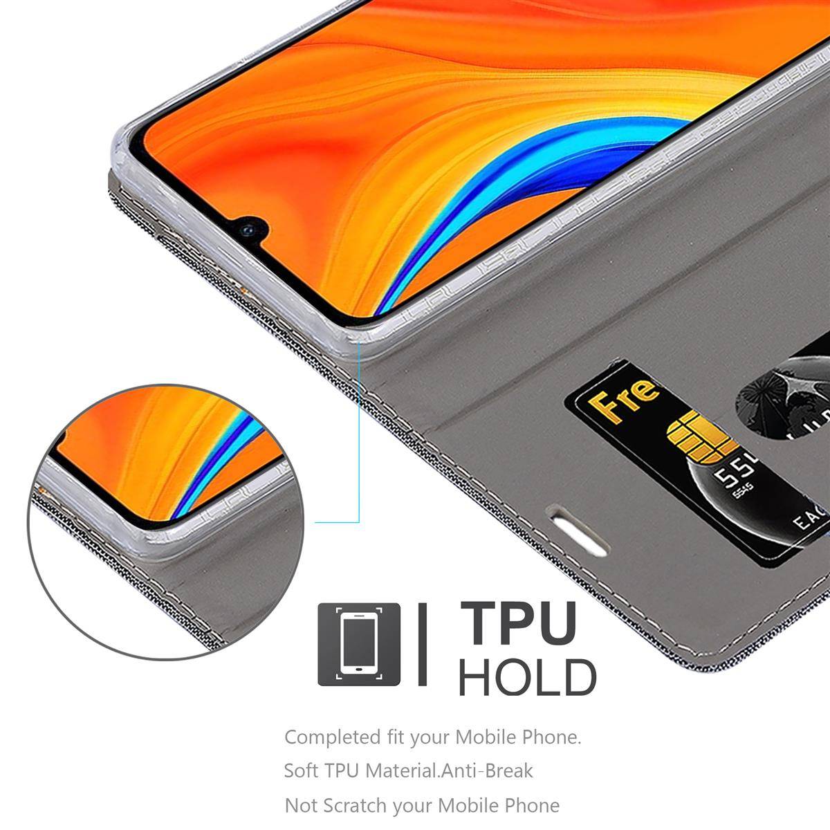 Cadorabo Hülle für Huawei Y6S Schutzhülle in Grau Handy Hülle Etui Book Case Cover