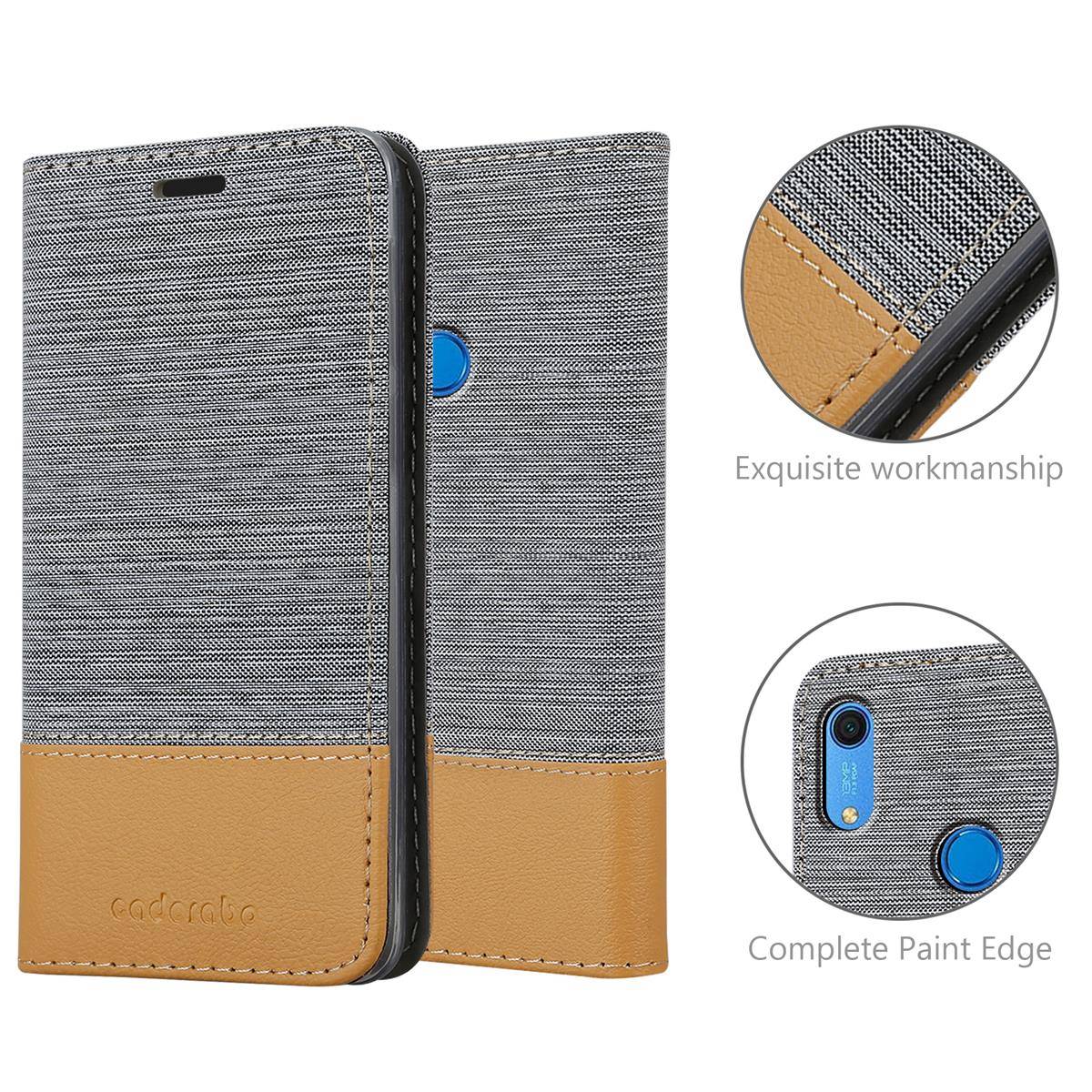 Cadorabo Hülle für Huawei Y6S Schutzhülle in Grau Handy Hülle Etui Book Case Cover