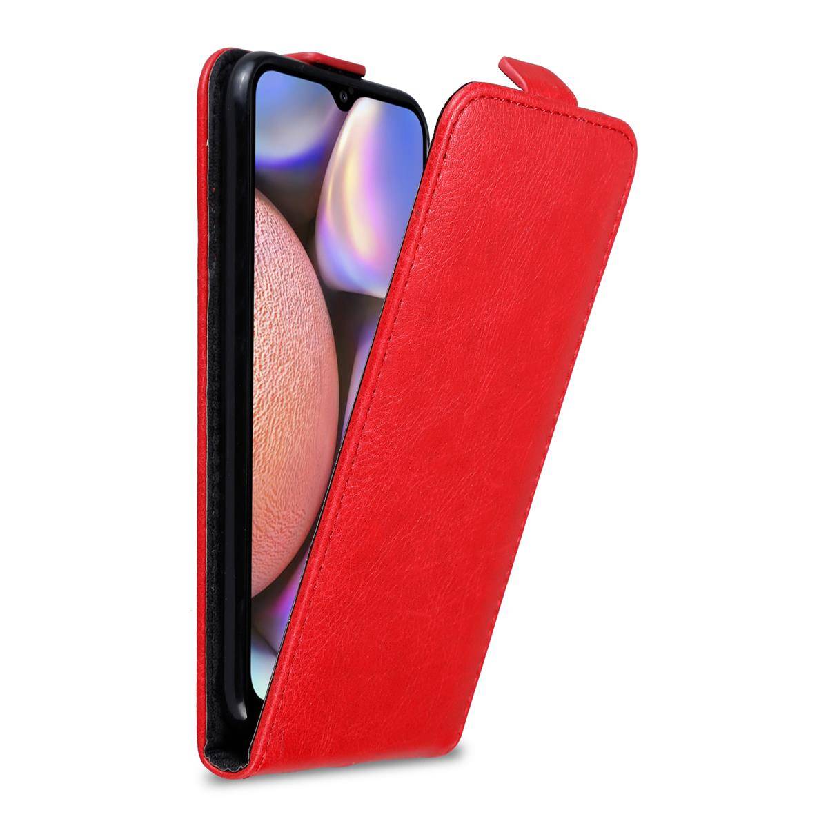 Cadorabo Hülle für Samsung Galaxy A10s / M01s Schutz Hülle in Rot Flip Etui Handyhülle Case Cover