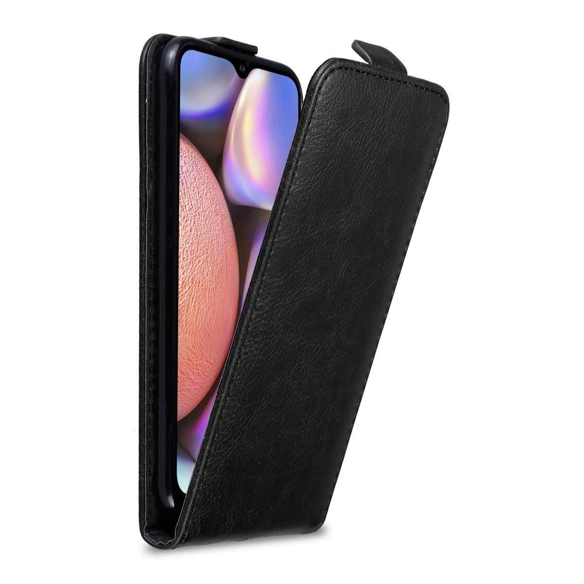 Cadorabo Hülle für Samsung Galaxy A10s / M01s Schutz Hülle in Schwarz Flip Etui Handyhülle Case Cover