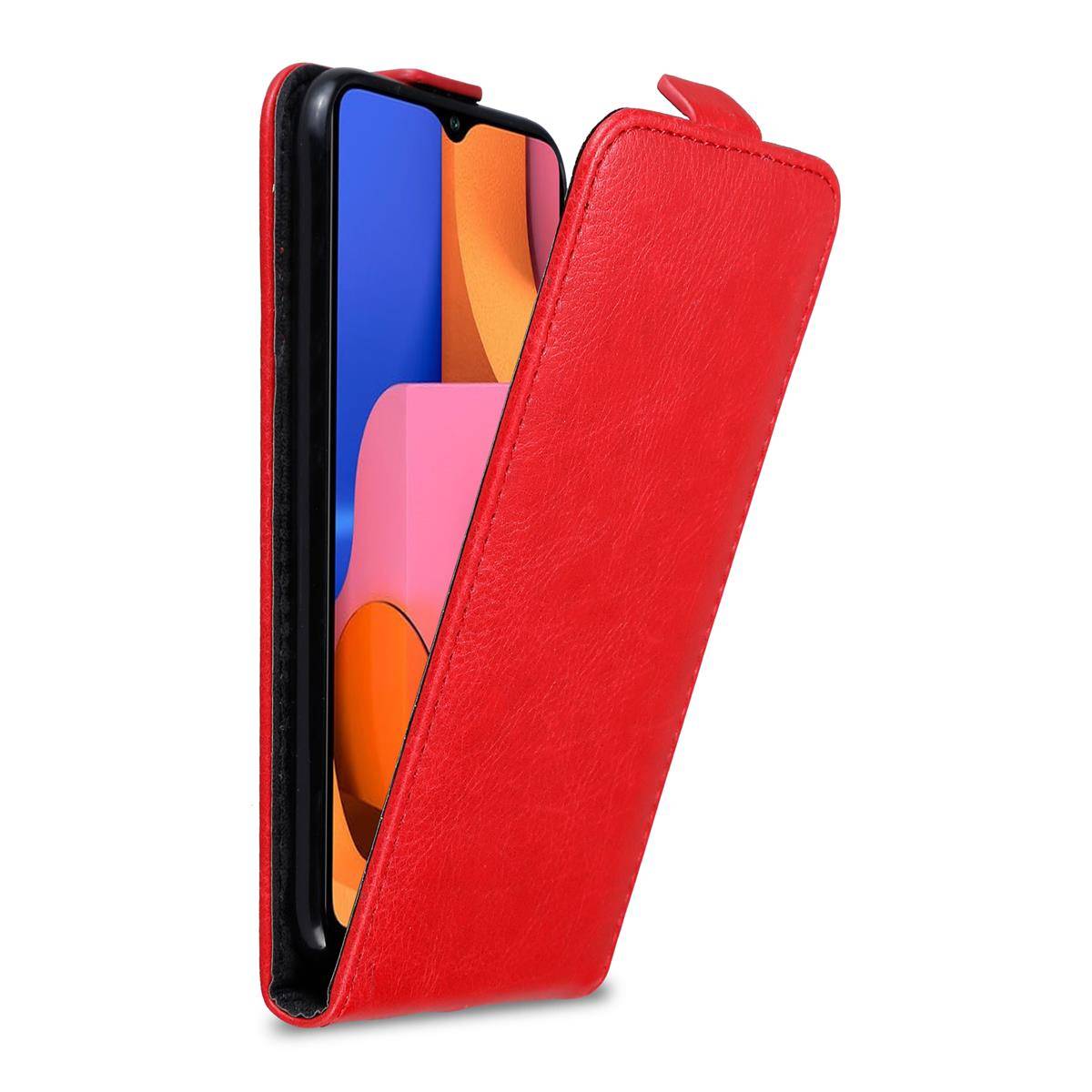 Cadorabo Hülle für Samsung Galaxy A20s Schutz Hülle in Rot Flip Etui Handyhülle Case Cover