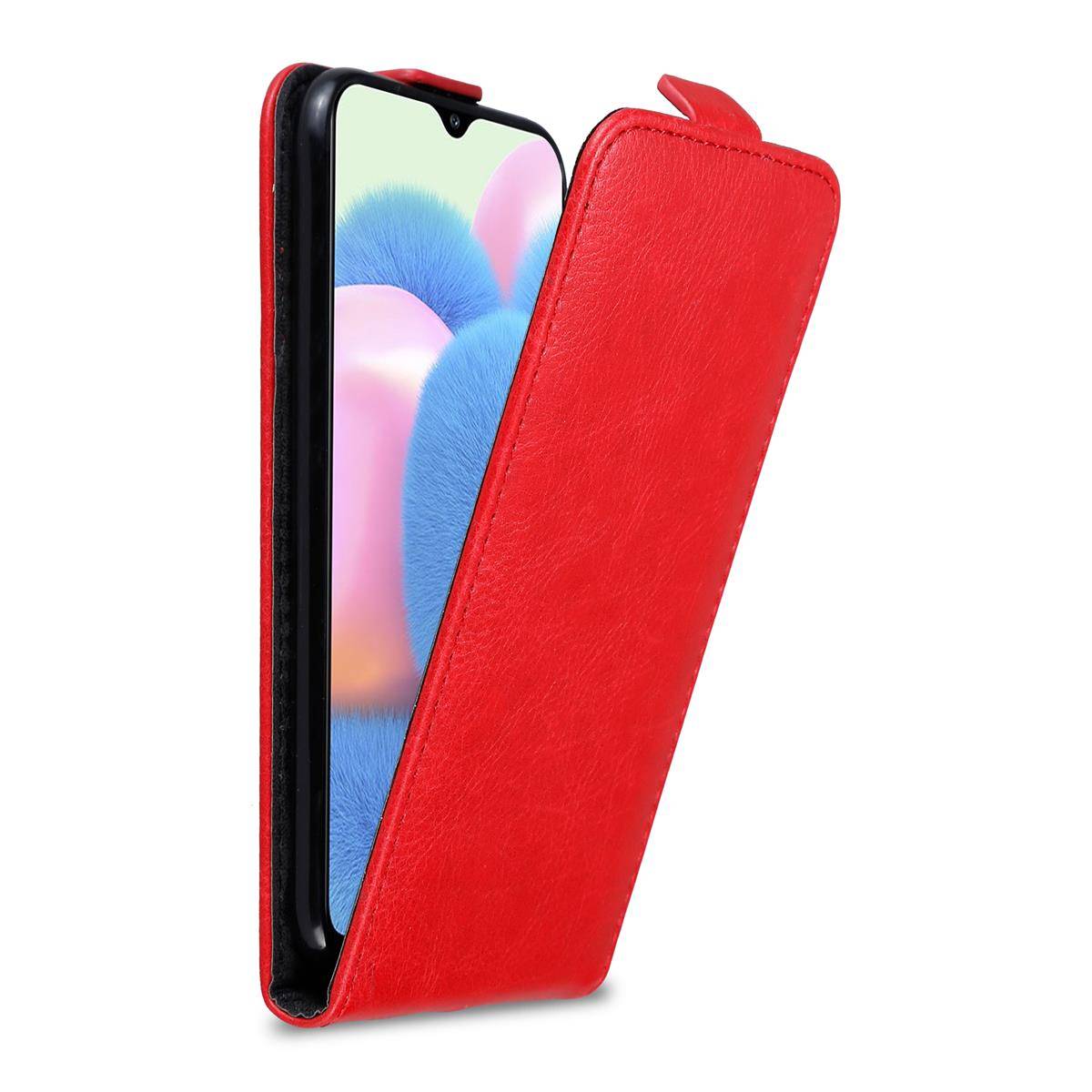 Cadorabo Hülle für Samsung Galaxy A50 4G / A50s / A30s Schutz Hülle in Rot Flip Etui Handyhülle Case Cover