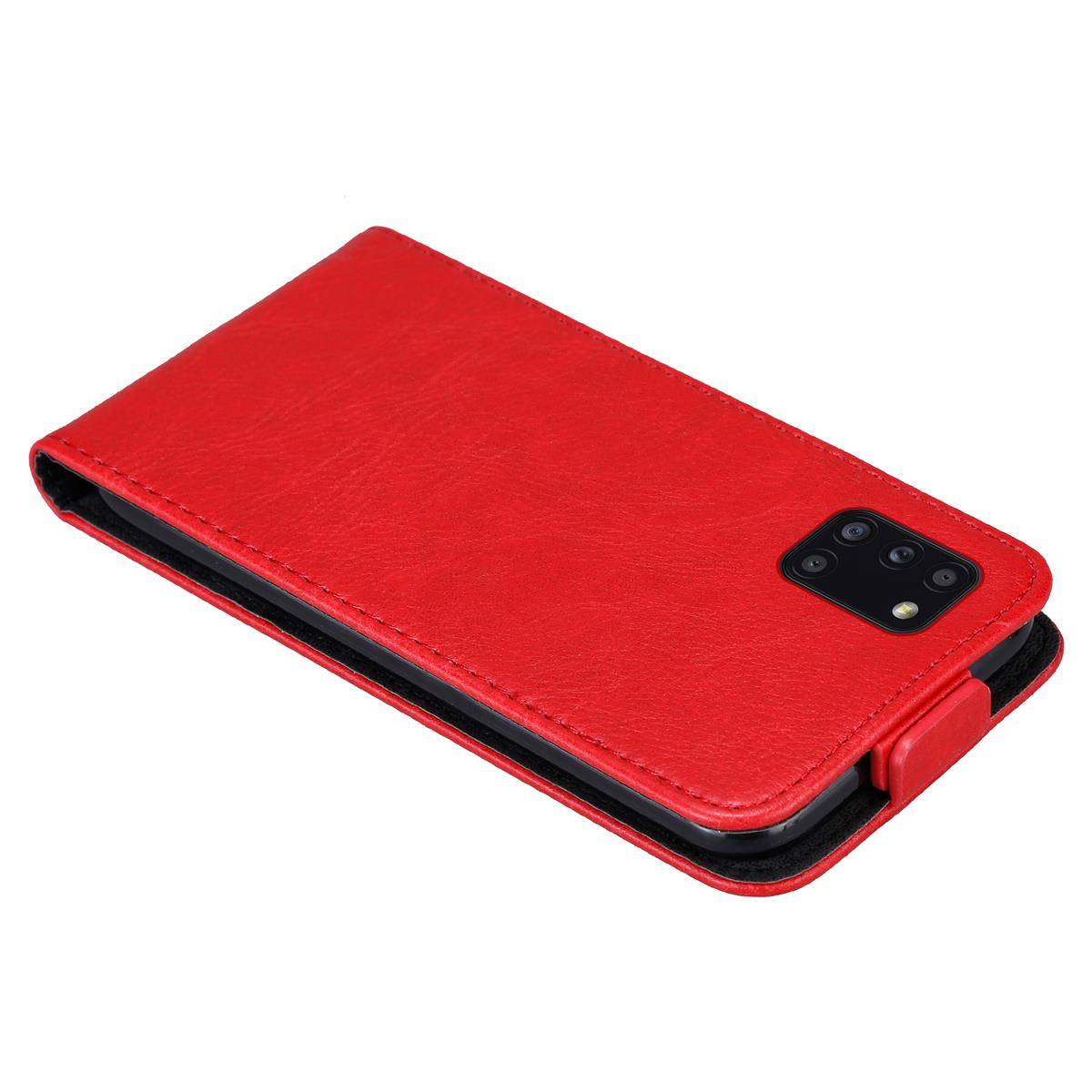Cadorabo Hülle für Samsung Galaxy A31 Schutz Hülle in Rot Flip Etui Handyhülle Case Cover