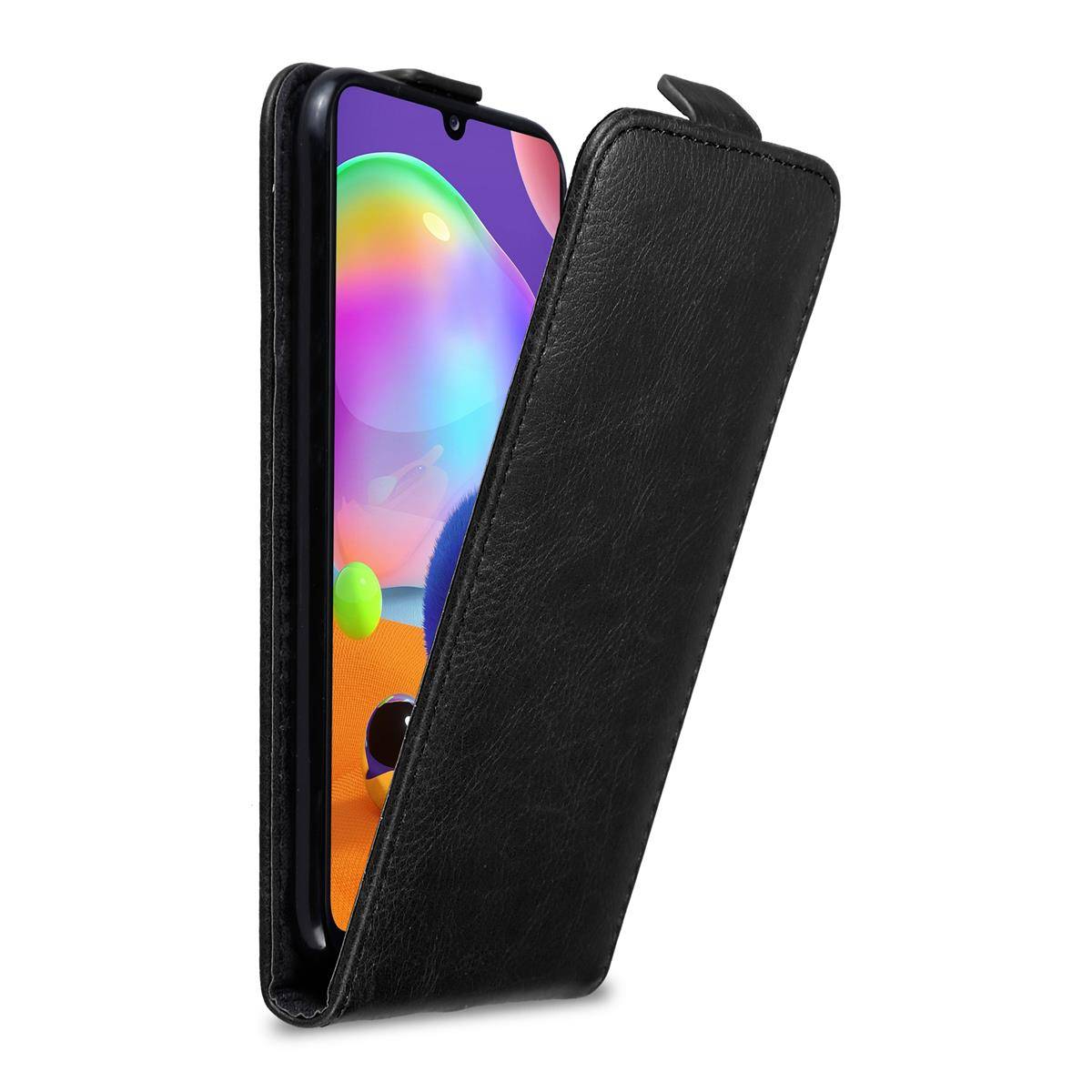 Cadorabo Hülle für Samsung Galaxy A31 Schutz Hülle in Schwarz Flip Etui Handyhülle Case Cover