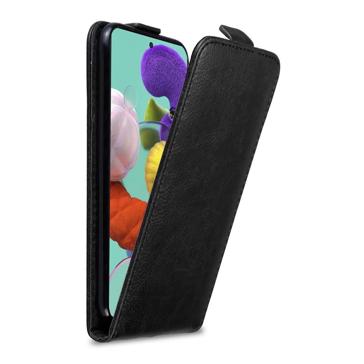 Cadorabo Hülle für Samsung Galaxy A51 4G / M40s Schutz Hülle in Schwarz Flip Etui Handyhülle Case Cover
