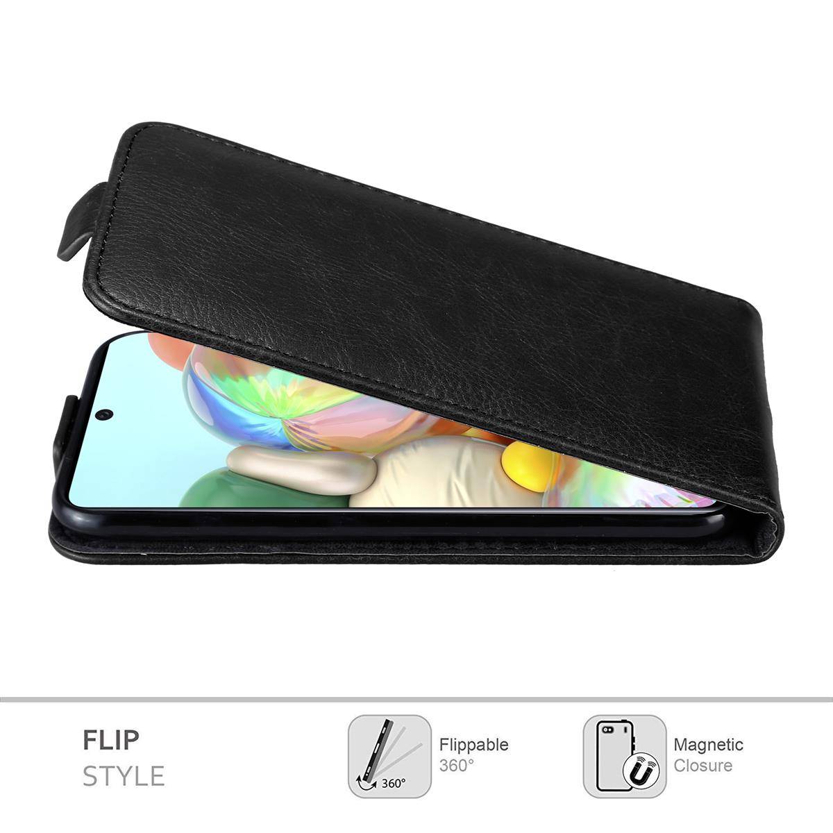 Cadorabo Hülle für Samsung Galaxy A71 4G Schutz Hülle in Schwarz Flip Etui Handyhülle Case Cover