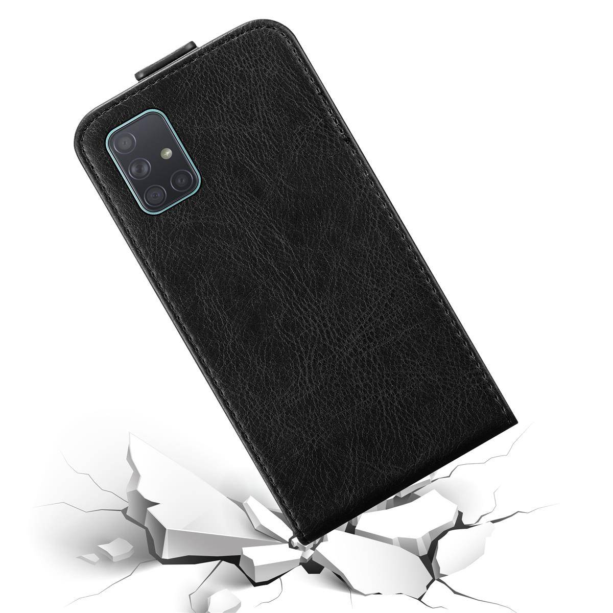Cadorabo Hülle für Samsung Galaxy A71 4G Schutz Hülle in Schwarz Flip Etui Handyhülle Case Cover