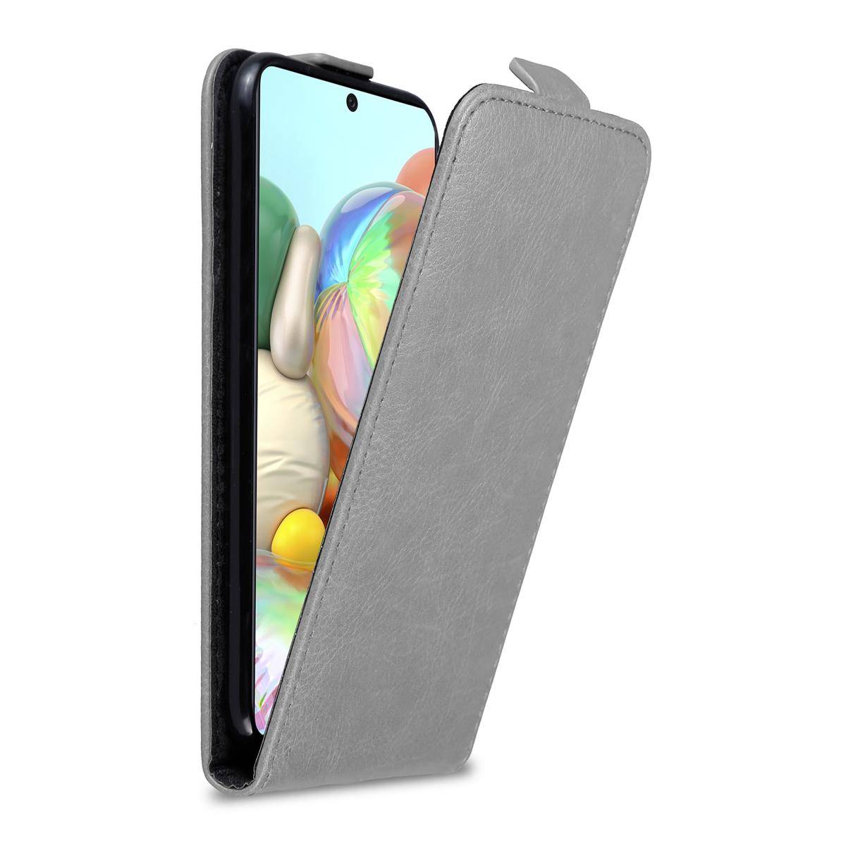 Cadorabo Hülle für Samsung Galaxy A71 4G Schutz Hülle in Grau Flip Etui Handyhülle Case Cover