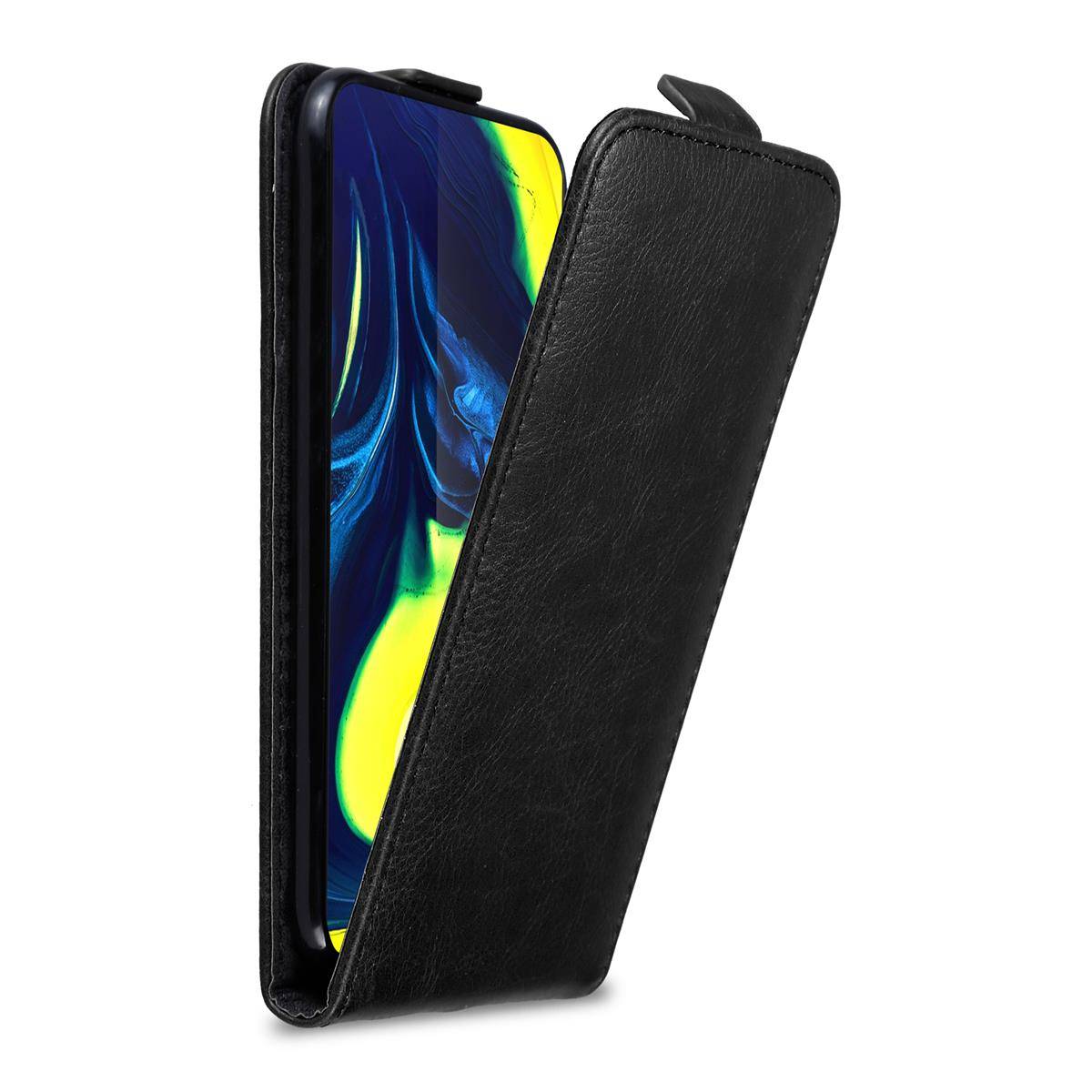 Cadorabo Hülle für Samsung Galaxy A80 / A90 4G Schutz Hülle in Schwarz Flip Etui Handyhülle Case Cover