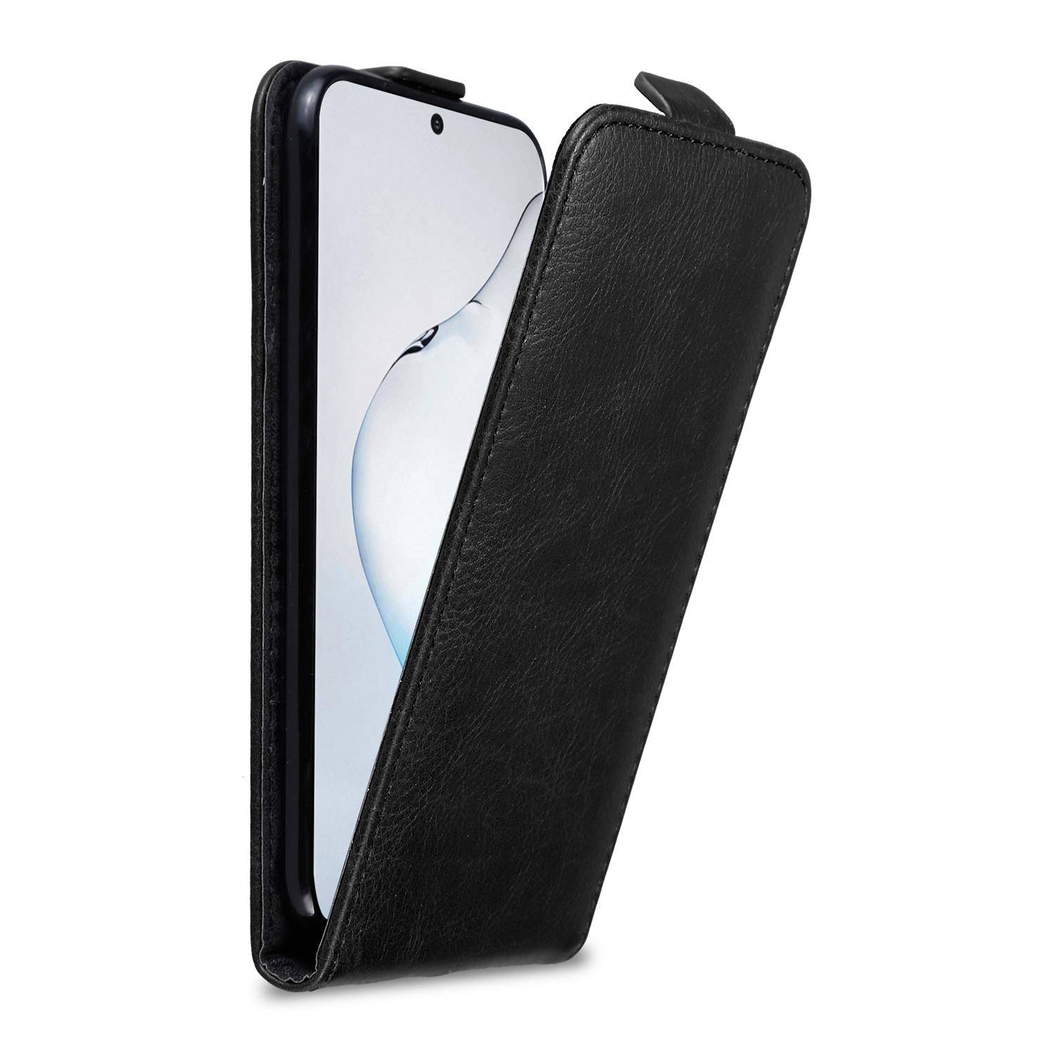 Cadorabo Hülle für Samsung Galaxy NOTE 10 PLUS Schutz Hülle in Schwarz Flip Etui Handyhülle Case Cover