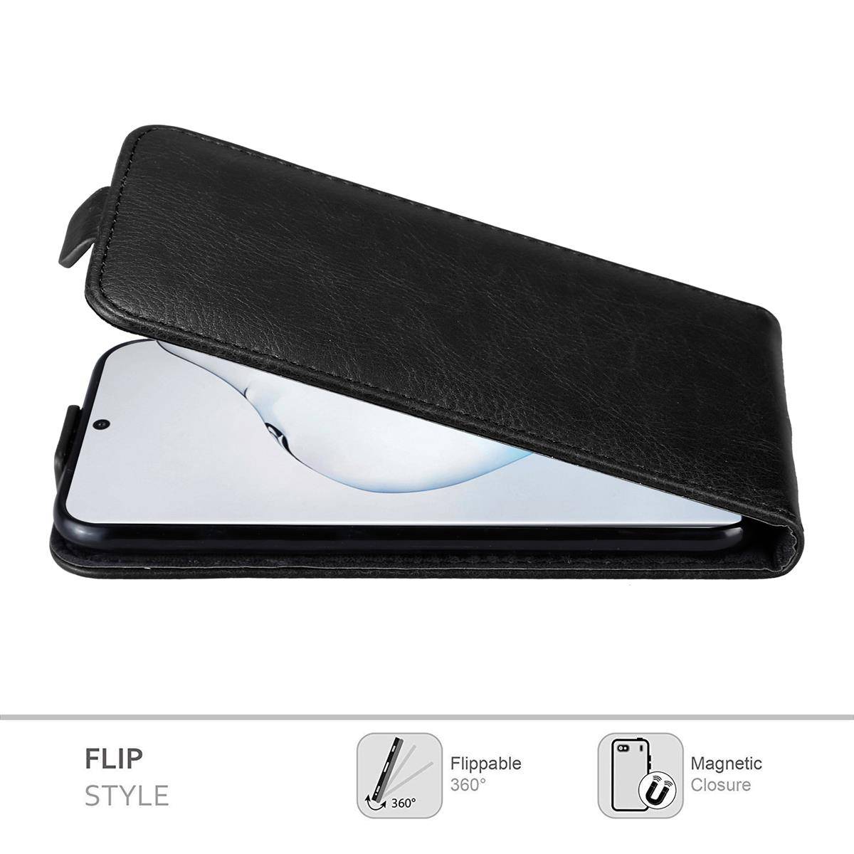 Cadorabo Hülle für Samsung Galaxy NOTE 10 PLUS Schutz Hülle in Schwarz Flip Etui Handyhülle Case Cover