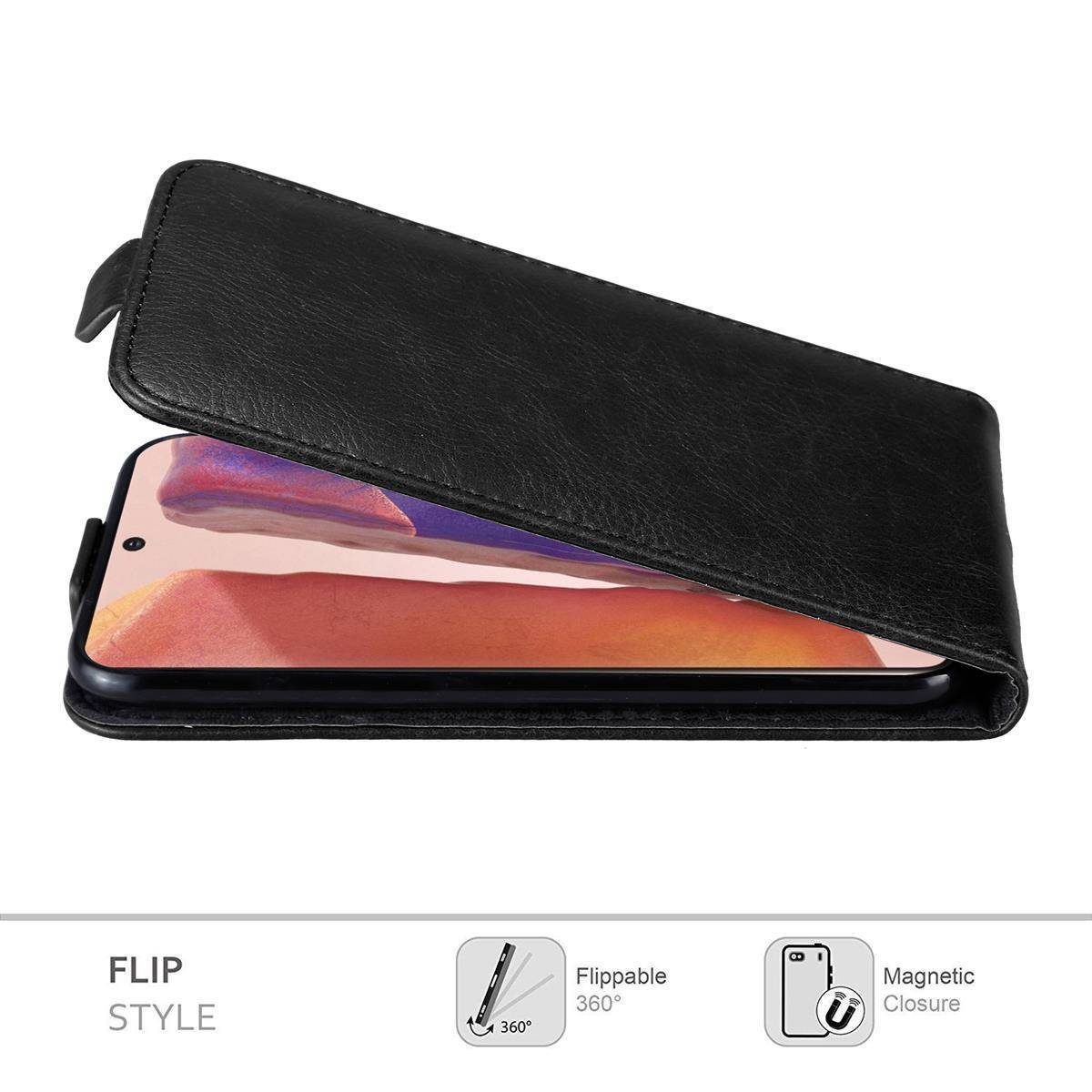 Cadorabo Hülle für Samsung Galaxy NOTE 20 Schutz Hülle in Schwarz Flip Etui Handyhülle Case Cover