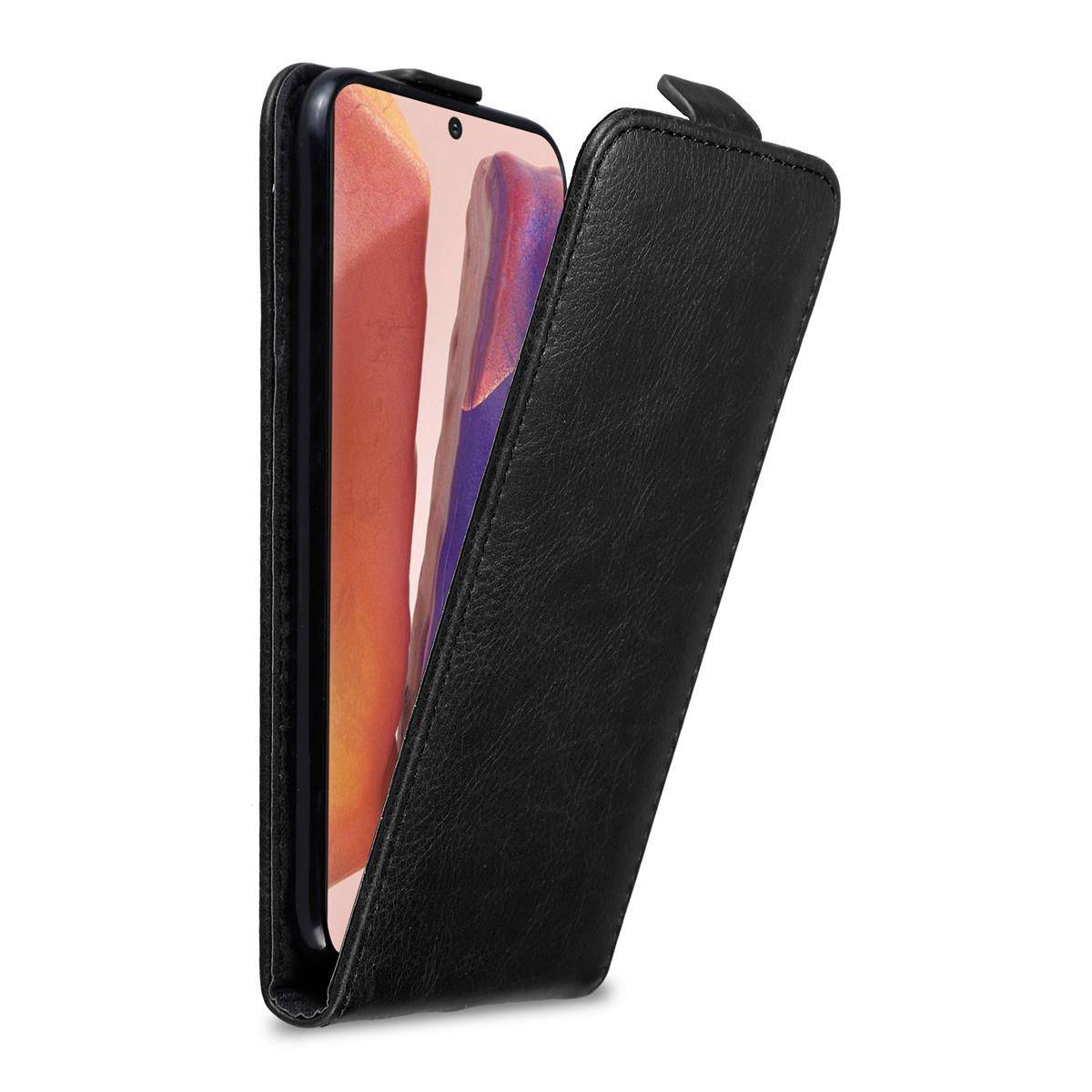 Cadorabo Hülle für Samsung Galaxy NOTE 20 PLUS Schutz Hülle in Schwarz Flip Etui Handyhülle Case Cover