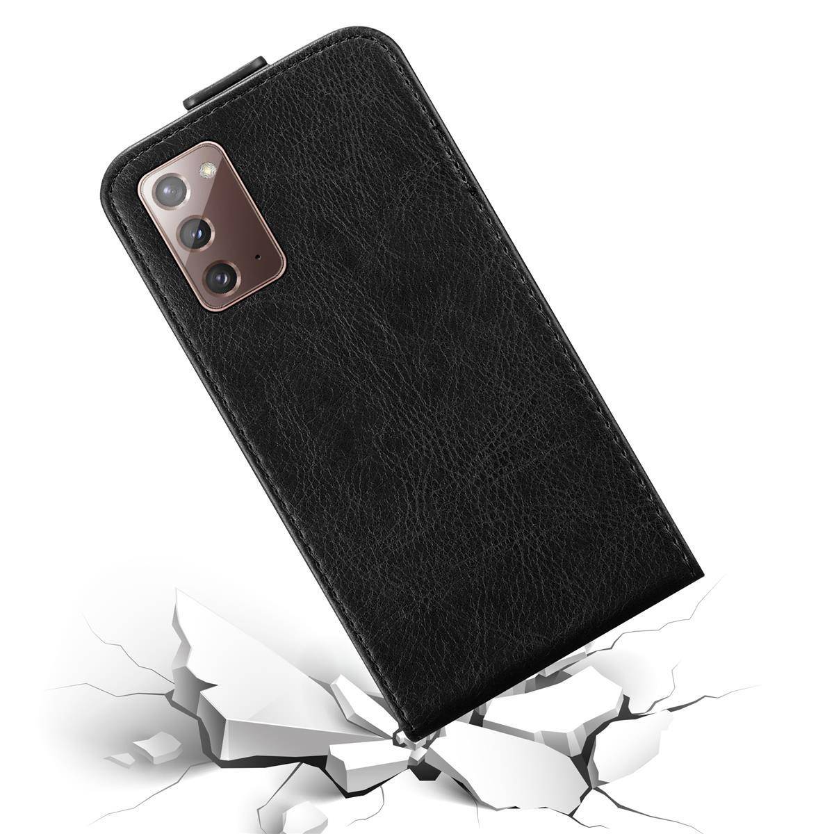 Cadorabo Hülle für Samsung Galaxy NOTE 20 PLUS Schutz Hülle in Schwarz Flip Etui Handyhülle Case Cover